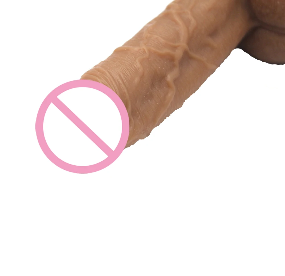 
8 Inch Double Layer Real Soft Silicon Dildo Adult Realistic Gay Huge Penis Sex Toys Products Sex Dong with Strong Suction Cup 