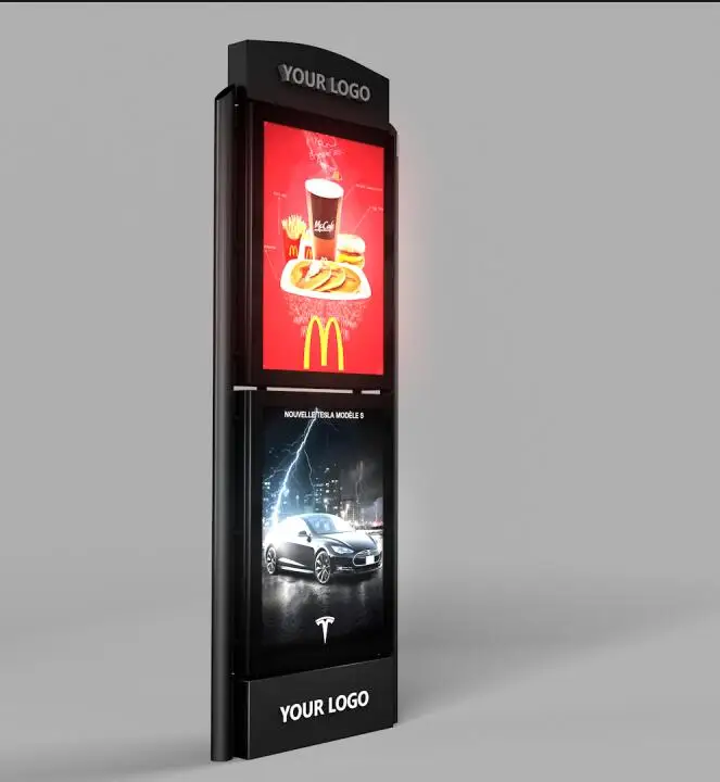 City Project Wholesale Outdoor Street Furniture Digital Double Sided Mega Signs Billboard With Unipole Light Box