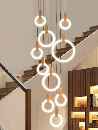 Hight Quality Art Design Style Circle Led Pendant Lamp For Stair