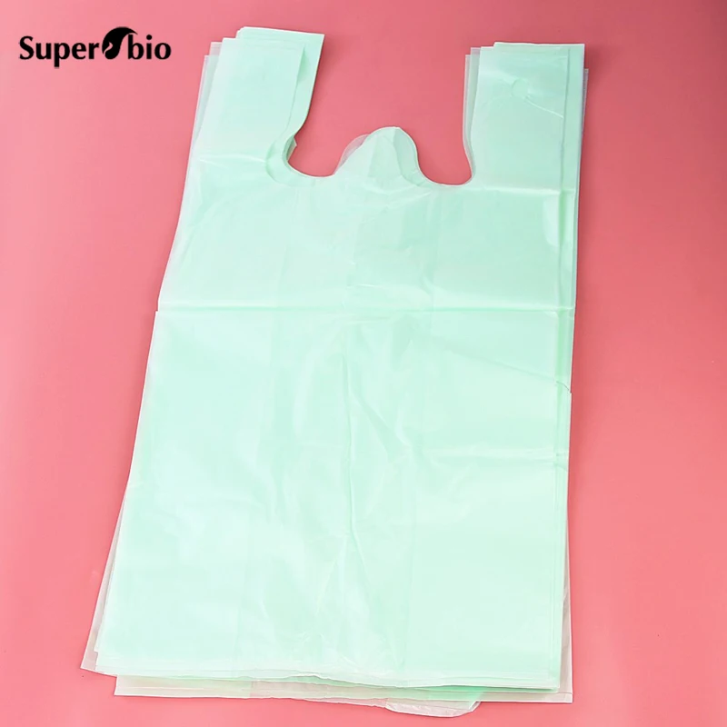 
Wholesale Cornstarch 100% biodegradable and Compostable Custom T-shirt Shopping Packaging Bag On Roll 