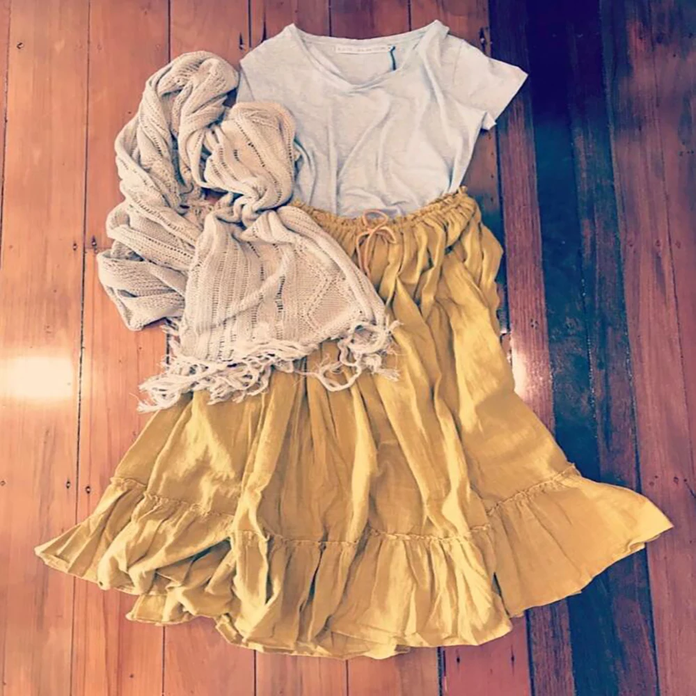 
INS popular vintage children clothing girls long solid color skirt organic lovely casual girls long skirt 