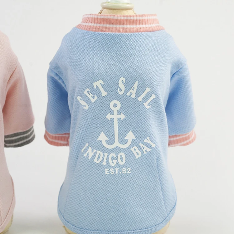 China Low MOQ Wholesale Cotton Dog Clothes Apparel with Sleeves dog shirt blank