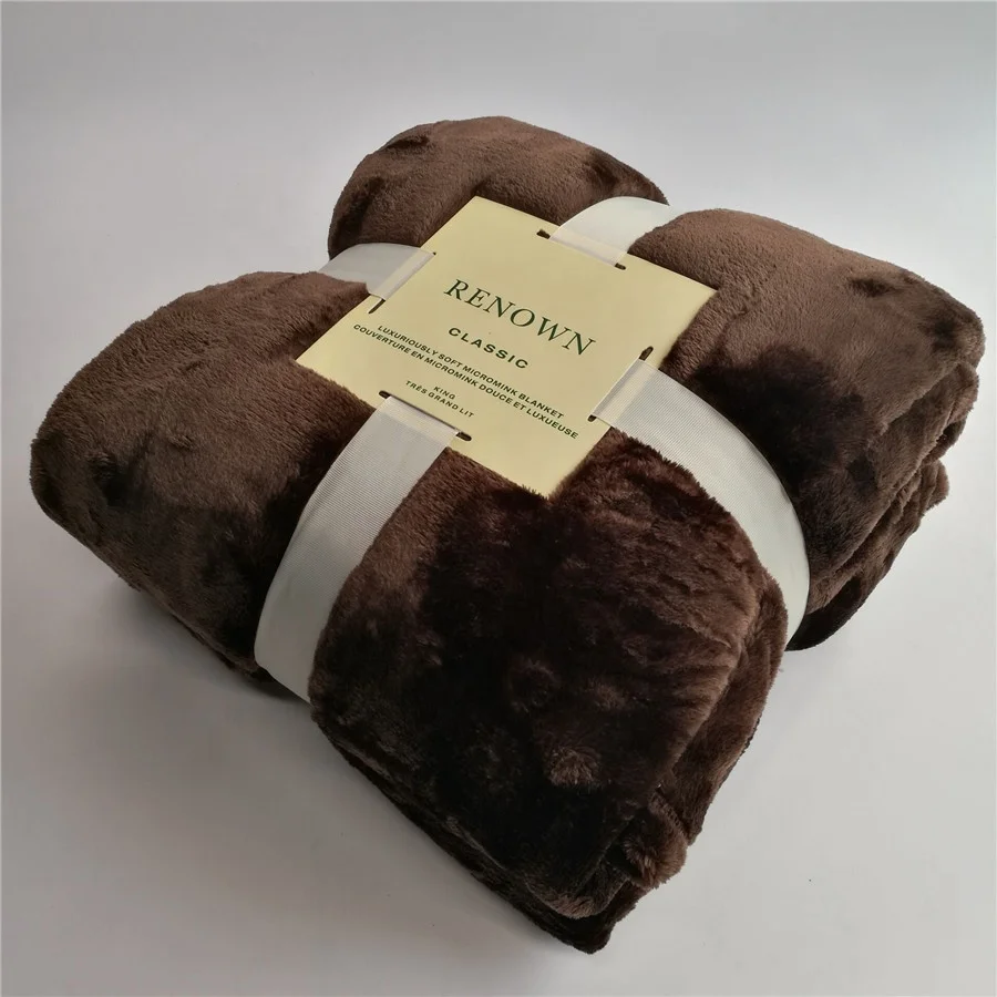 
Solid Flannel Fleece Blanket with Cross Ribbon 