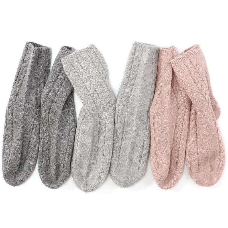Cashmere Cable Knit Women Socks
