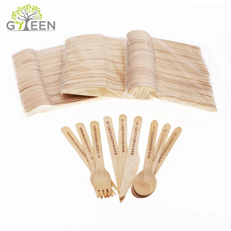 Eco-friendly Wood Cutlery Disposable Spoon Knife And Fork Set