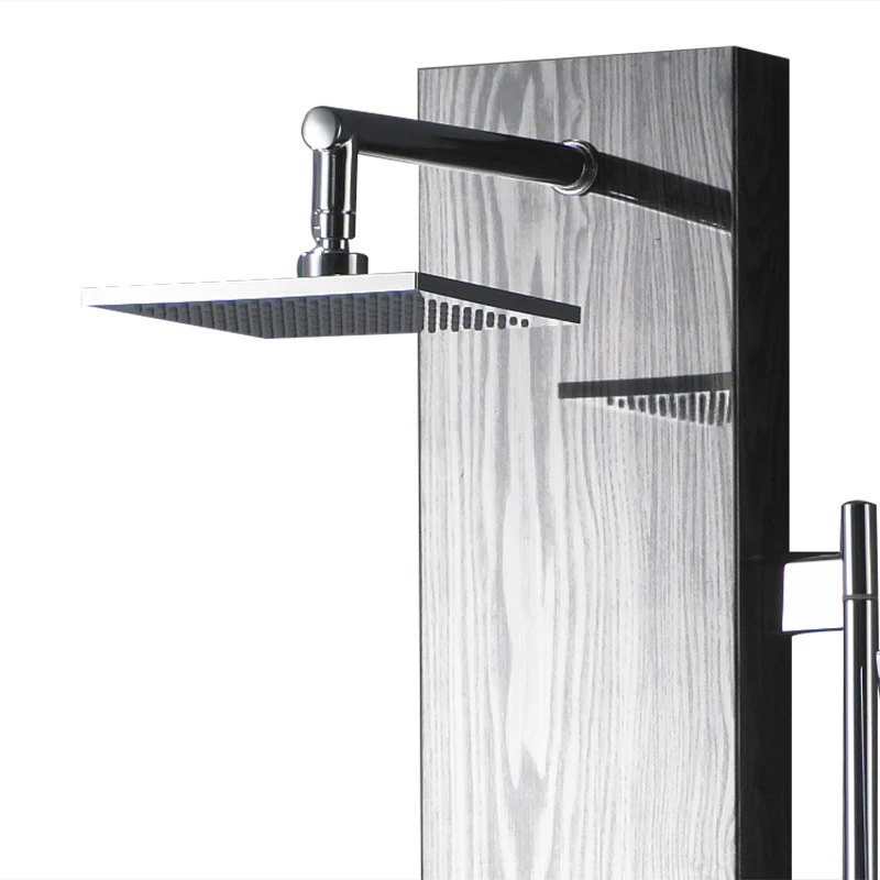 S259 new models waterfall shower panel douche shower for bathroom black wood grain finish Stainless steel shower column