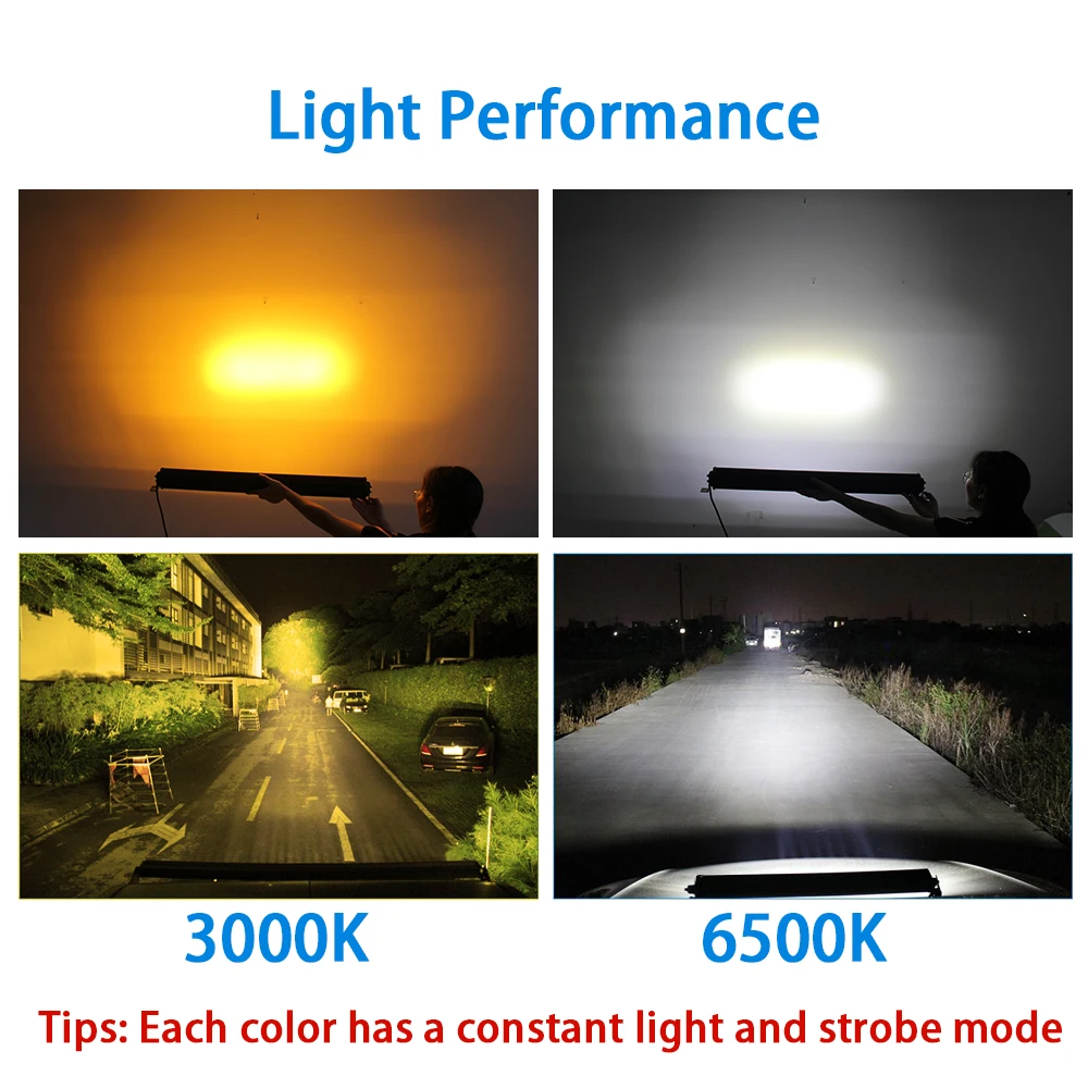 Светодиодный прожектор высокой мощности 24 в Aurora 22 дюйма 32 дюйма, двухцветный Янтарный прожектор 4x4, изогнутый прожектор для грузовика