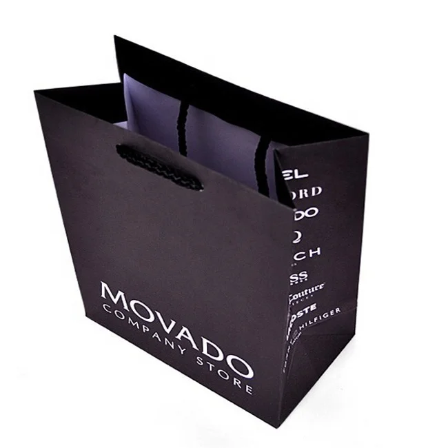Beautiful black matte laminated optical design paper gift bag