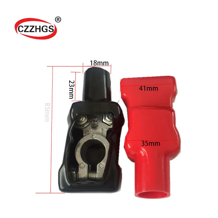 Battery terminal Clamp Connector with cover Positive &Negative copper plated