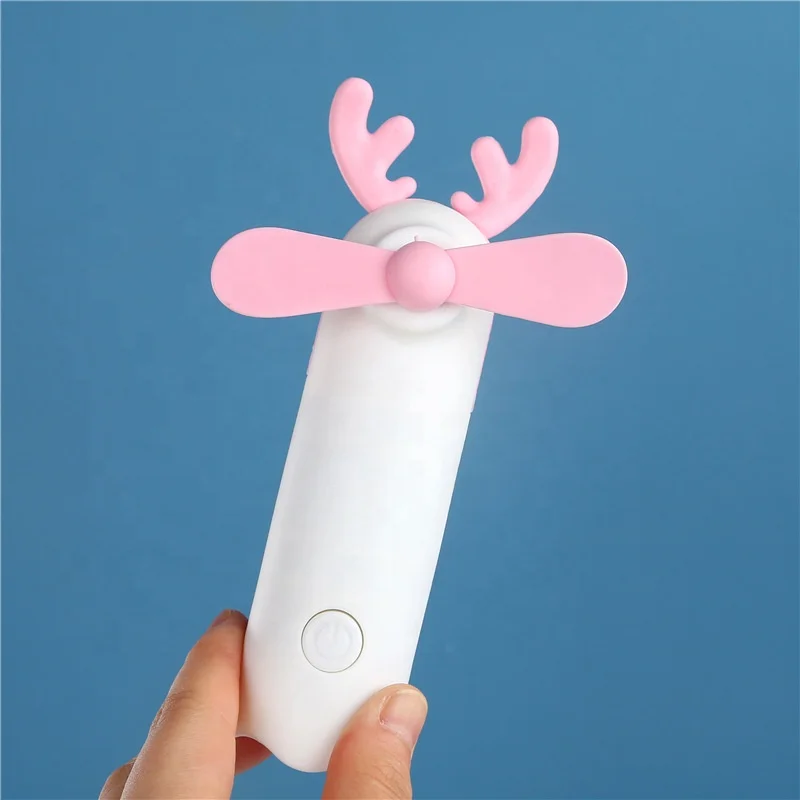 
Creative antler usb charging mini handheld fan office desktop outdoor portable small fan 