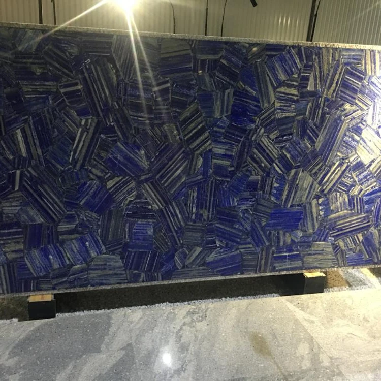 Artificial Lapis Lazuli Slab Union Stone Kitchen Countertop Price Polished Modern Square Graphic Design Hotel Blue