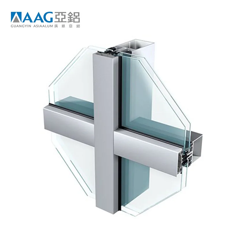 Good sale soundproof Thermal Break Aluminum Invisibal Glass curtain wall heat-insulation section profile
