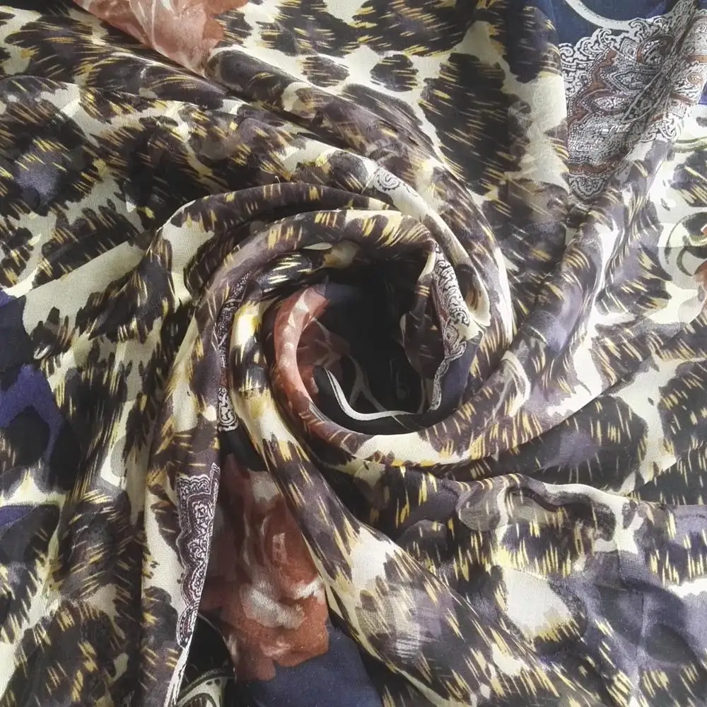 
printing and Burn out Silk Viscose Satin fabric for women fashion 