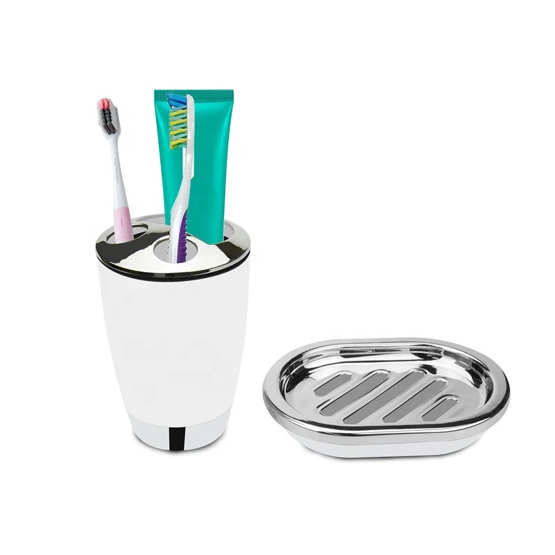 Plastic Six Pieces Bathroom Accessories Set with Toothbrush Holder Manufacturer Hotel Luxury 1PC/PE, 1set/white Box or Color Box