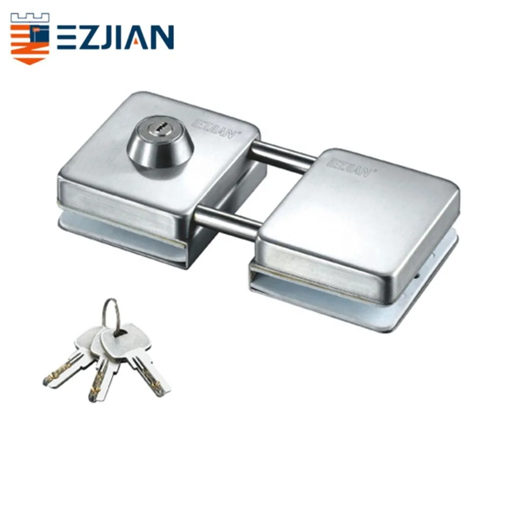 Square Frameless Glass Door Lock Single Door Single Lock
