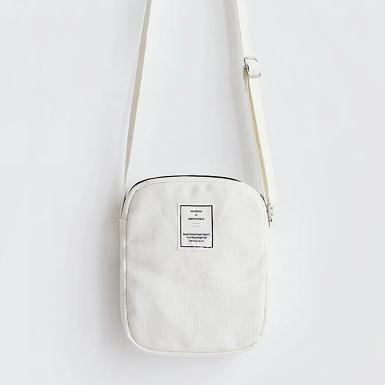 
Ins Promotional Plain Canvas Crossbody Messenger ladies Shoulder Bag custom 