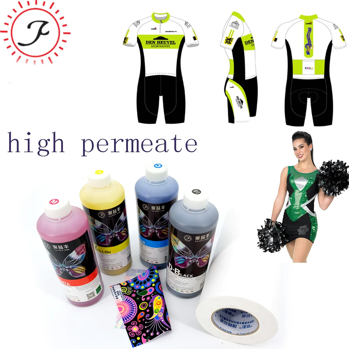 
1000ml CYMK sublimation ink JUHUIFENG new products permeate ink similar directly printing 