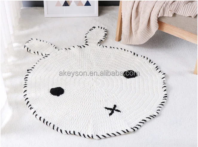 
Wholesale Monogram Personalized Handwoven Knitted Yarn Animal Floor Mat 