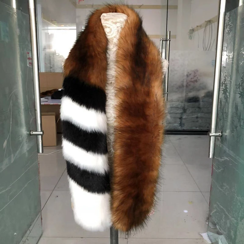 Wholesale  long Faux Fur Scarf Lady Winter Faux fox Fur Scarf