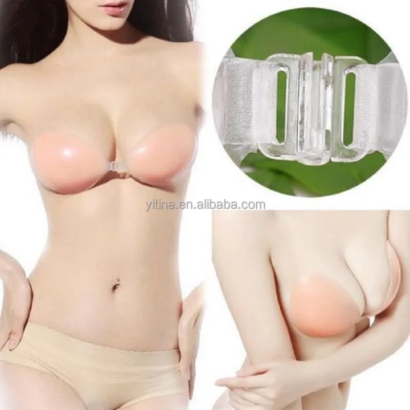 Adhesive Silicone Bra SB007 Strapless Push Up Bra Front Closure Women Wedding Soutien Gorge Sexy Lingerie Magic Silicone Bra