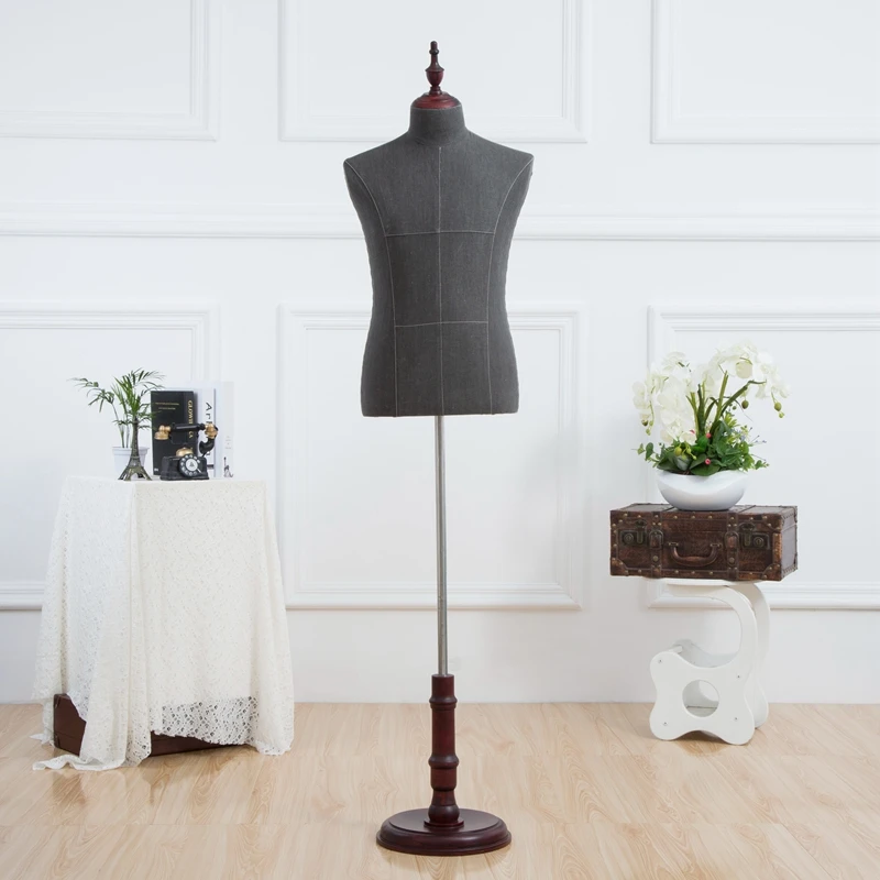 Hot Sale  Upper Body Dress Form Mannequin Male Fabric Wrapped Mannequin for Business Suit Display