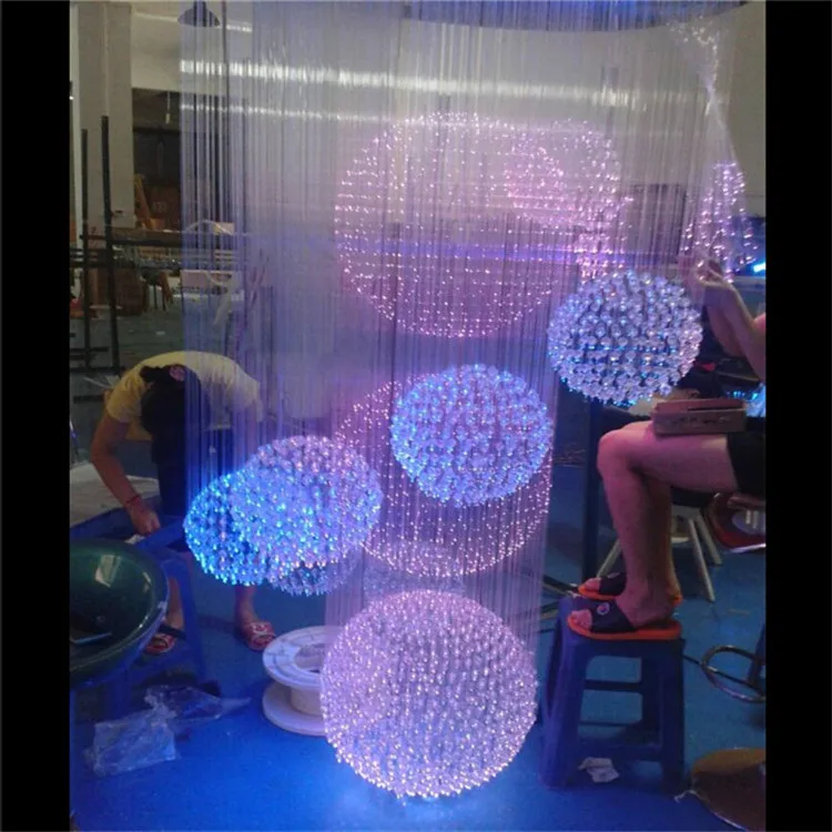 1.2m Villa Hall Chandelier RGB changeable, 11 balls spiral effect crystal chandelier