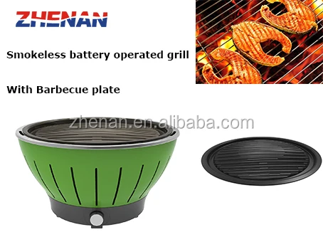 garden and outdoor convenient smokeless battery operated charcoal barbecue grill with plate