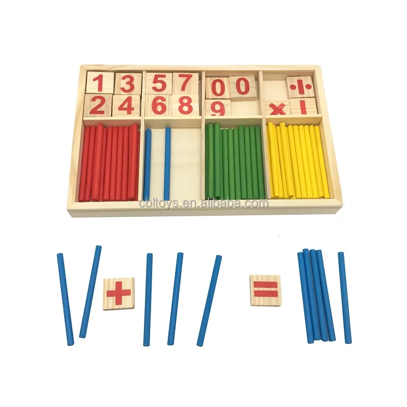 wooden toys montessori mathematics intelligence stick educational toys