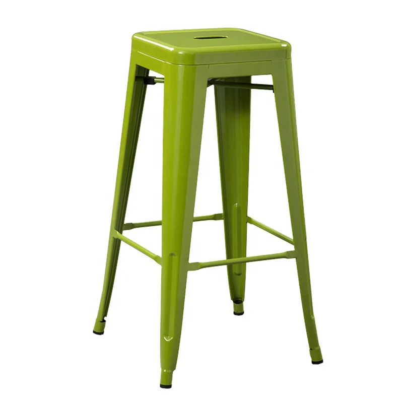 Morezhome designer 76cm height industrial high bar metal counter stools with footrest