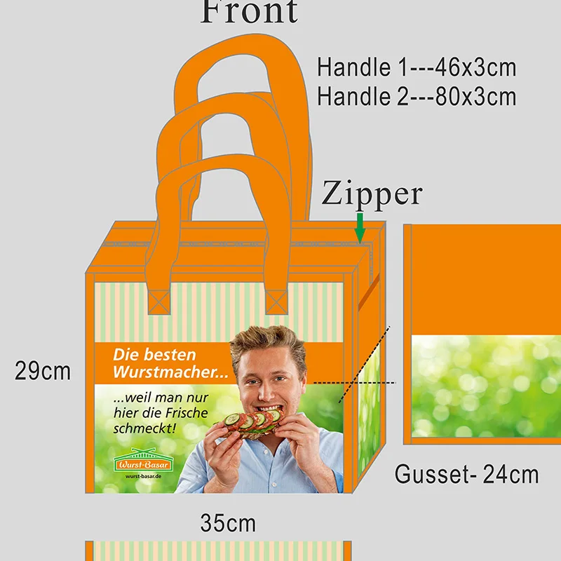 custom insulated thermal cooler bag for frozen food