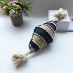 Pet talking toy linen cotton rope gnawing rugby dog toy