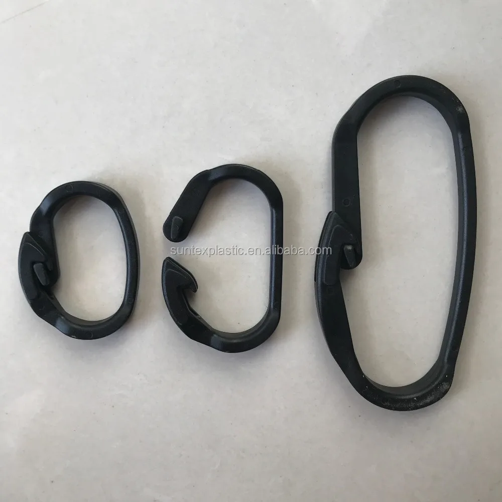 Black Plastic Connector Carabiner Hook Clip For Outdoor Camping Tent Tarp Cherry fruit orchard O hook C hook