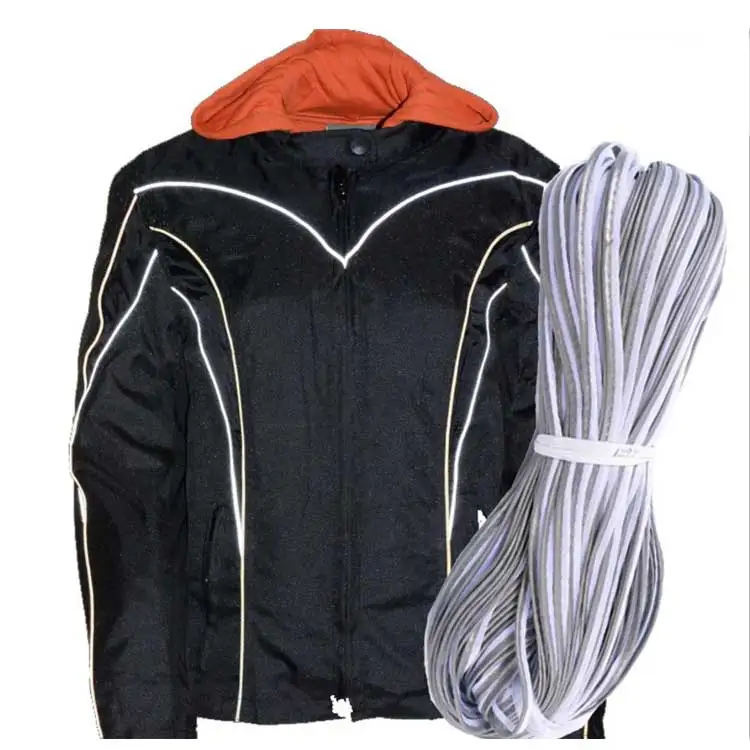 
colorful EN471 stretch reflective piping cord for clothing 