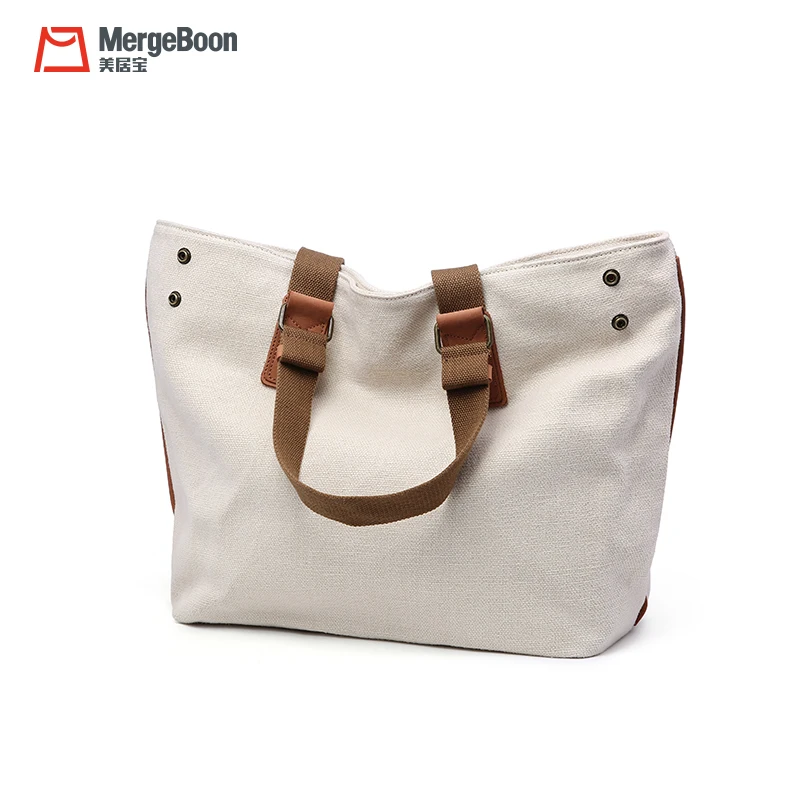 Large capacity 12oz cotton organic canvas women shopping tote bag