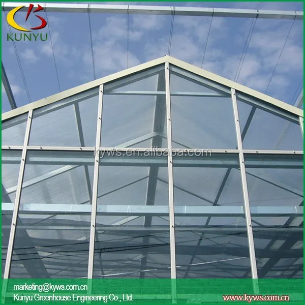 Sawtooth type greenhouse glazing materials glass rooftop greenhouse