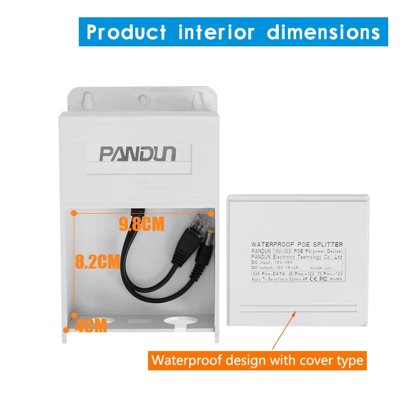 CCTV Monitor camera waterproof box POE Splitter module separator Integrated power type standard 48V turns 12V