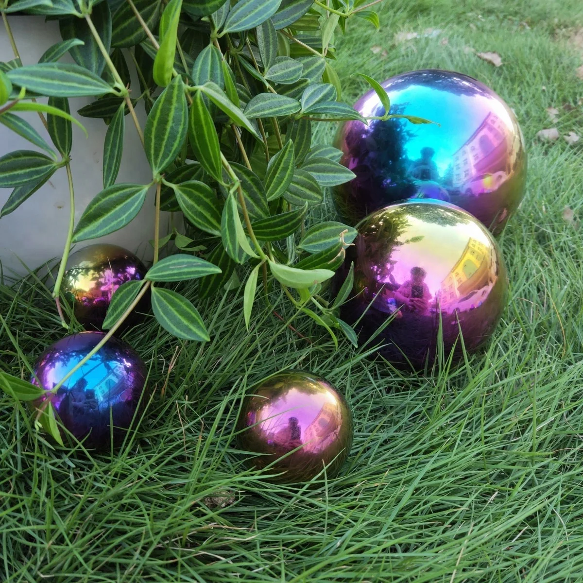 Outdoor Decorative Electroplate Gold Metal Sphere Garden Ball Steel Ball