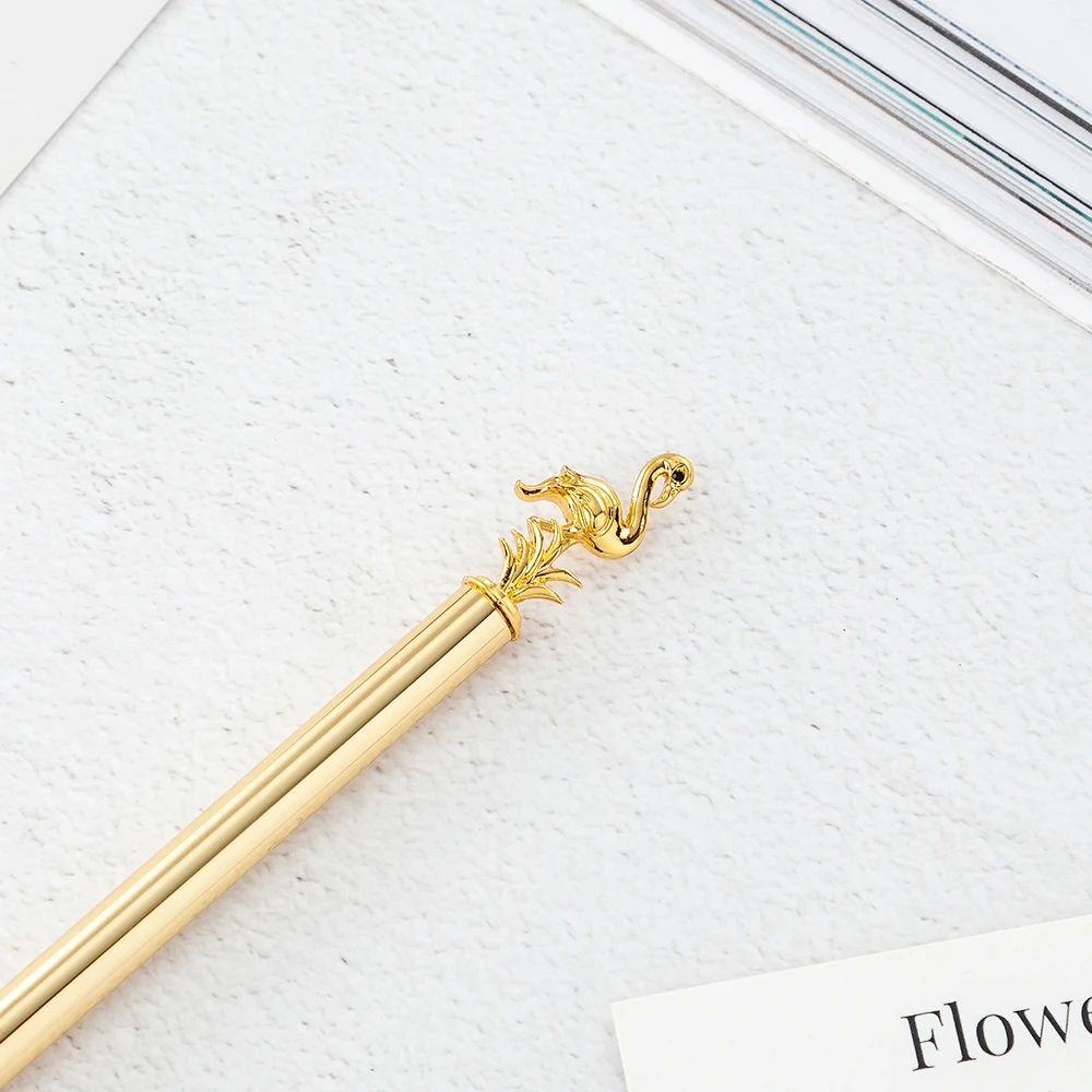 Promotion Gift with Custom Logo Hot Seller Ins Bird Fashion and Cute Flamingo Top Bird Metal Ballpoint Pen