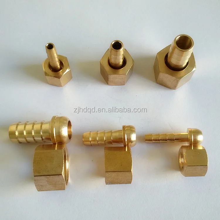 brass twin welding hose fitting ,oxygen nut/acetylene nut with swivel nipple