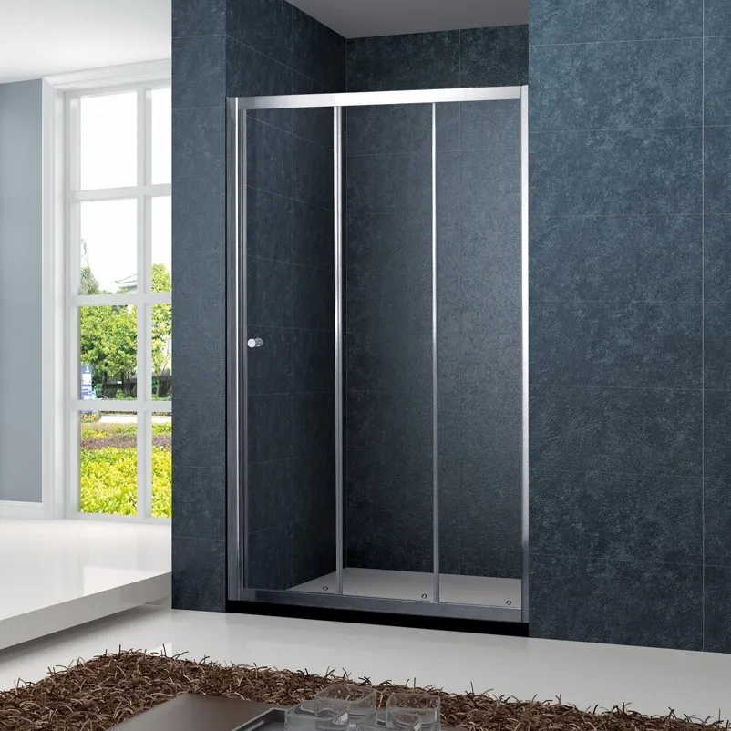 KMRY Aluminum Frame Connect Move Screen 3 Panel Glass Slide Door Folding Bathroom Shower Room Enclosure