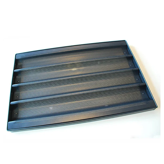 
5 Rows perforated french baguette loaf bread baking tray 