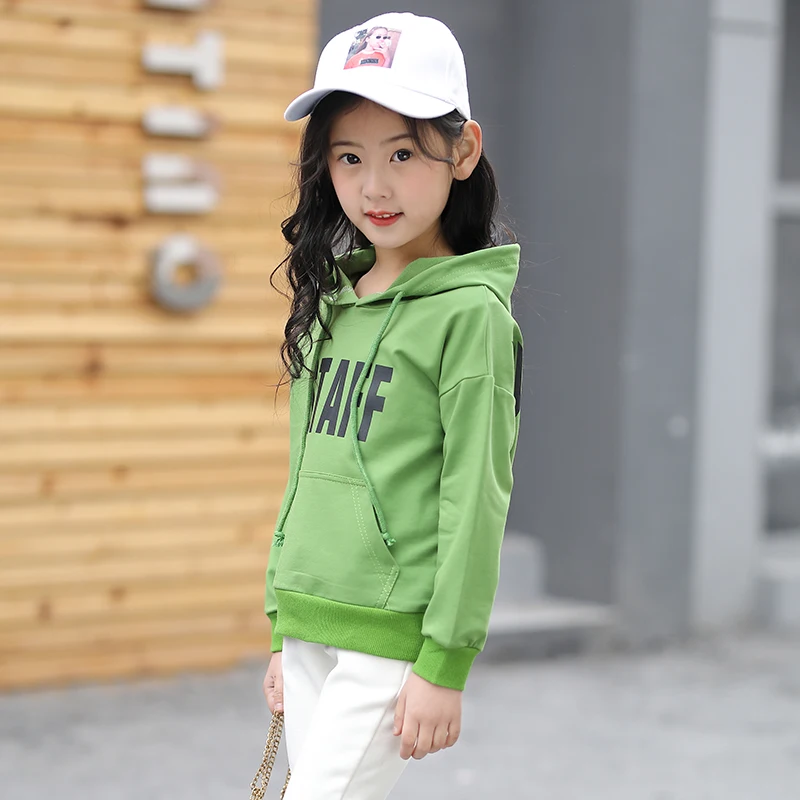 
Good Feedback Kids Spring Long Sleeve Hooded Shirt Printed Girls Hoodies 