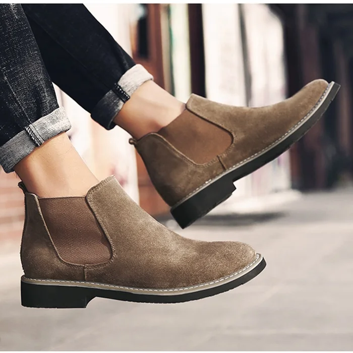 Wholesale fashion men winter boots for men Slip-On leather PU shoes