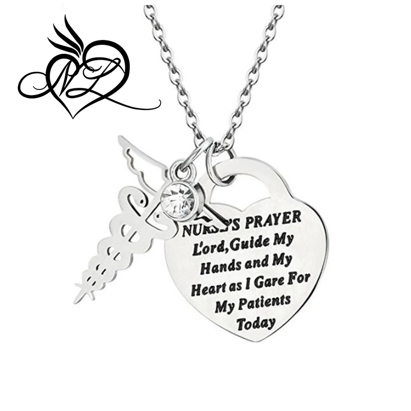 Angel Caduceus Nursing Pendant Necklace by Another Kiss Fashion Jewelry Gift for Women