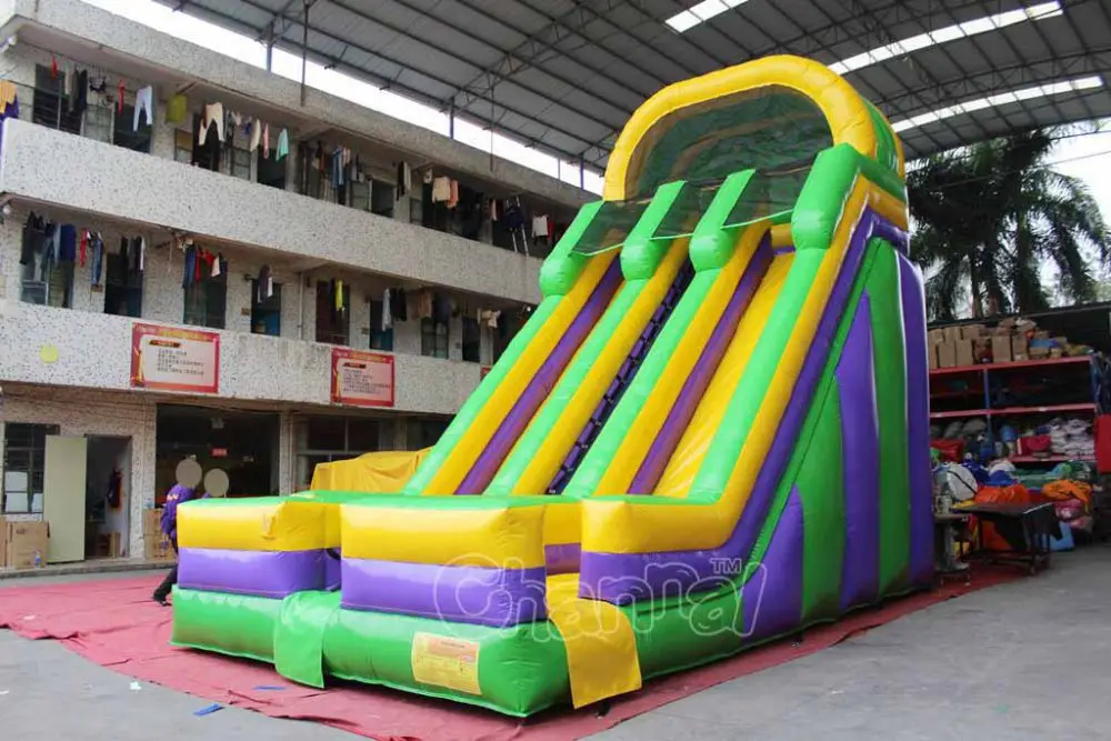 New design 22H Dual Lane slide  jumping bounce castle with pool intex water inflatable slides Inflatable Castle