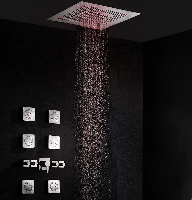 
Светодиодная Душевая система с 6 насадками, насадка для душа и ручной душ 1624-CP 