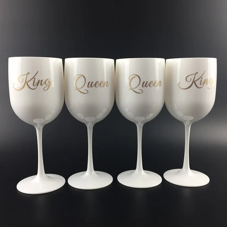 disposable plastic  champagne flute / glass with log printed for Wedding Garden Party
