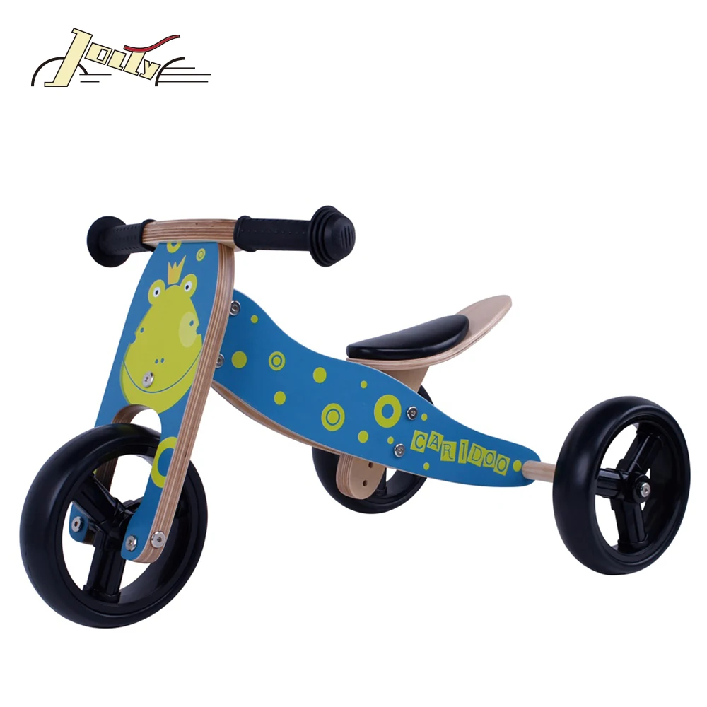 New Frog Kids 2-in-1 Wooden Balance bike and tricycle for Baby