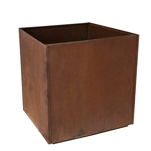 
Laser cut square metal planter corten steel flower pot 
