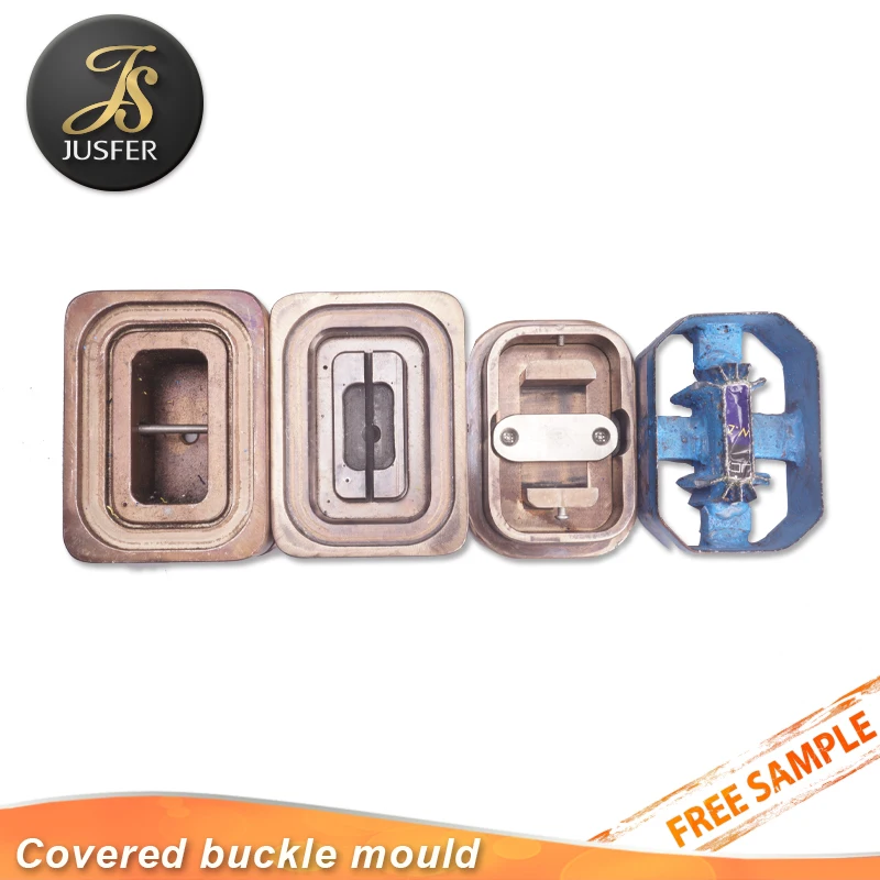 Flat top and back self covered buckle moulds